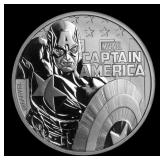 2019 Tuvalu $1 Captain America Marvel Series Coin