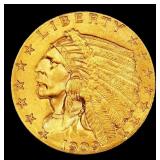 1909-p Gold Indian Quarter Eagle $2 1/2 ms64+ SEGS