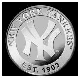 NY Yankees MLB Team - 1 oz Silver Round Round