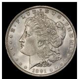 1891-p Morgan Dollar $1 Grades ms64