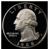 1988-s Proof Washington Quarter 25c pr70 dcam SEGS