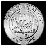 New York Mets MLB Team - 1 oz Silver Round Round