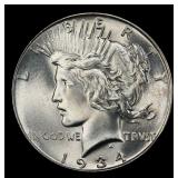 1934-p Peace Dollar Near Top Pop $1 ms66+ SEGS