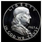 1963 Proof Franklin Half Dollar TOP POP! 50c pr69