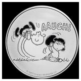Lucy Pulling Football Peanuts Style - 1 oz Silver