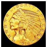 1914-d Gold Indian Half Eagle $5 ms63 USCG