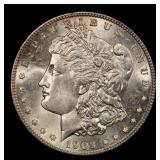 1903-p Morgan Dollar $1 Grades ms63+