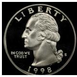 1998-s Proof Washington Quarter 25c pr70 dcam SEGS