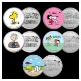 5 OZ .999 Fine Silver Set Peanuts Colorized Collec
