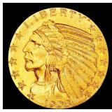 1908-p Gold Indian Half Eagle Near Top Pop! $5 ms6