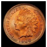 1908 Indian Cent Near Top Pop! 1c ms67 rd SEGS