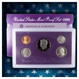 1990-1999 Full Decade Proof Set Run - 54 Coins, 10