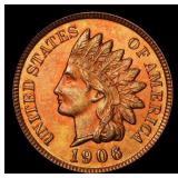1906 Indian Cent . 1c Grades ms65 rb