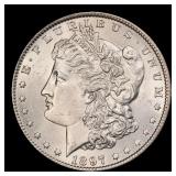 1897-p Morgan Dollar $1 Grades ms62+