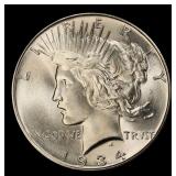 1934-p Peace Dollar Near Top Pop $1 ms66+ SEGS