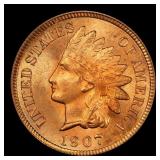 1907 Indian Cent . 1c ms66 rd SEGS
