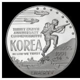 1991-P Korean War Proof Modern Commem Dollar $1 pr