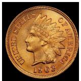 1903 Indian Cent Near Top Pop! 1c ms67 rd SEGS