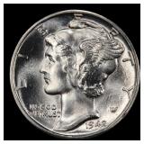 1942-d Mercury Dime Near Top Pop! 10c ms68 FSB SEG