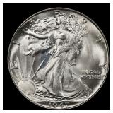 1947-p Walking Liberty Half Dollar Near Top Pop 50