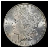 1887-p Morgan Dollar $1 Grades ms62+