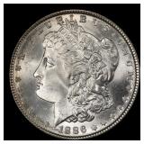1886-p Morgan Dollar $1 Grades ms65+