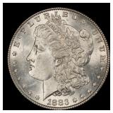 1883-p Morgan Dollar $1 Grades ms62+