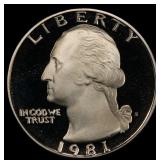 1981-s Ty 1 Proof Washington Quarter 25c pr70 dcam