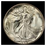 1942-d Walking Liberty Half Dollar Near Top Pop 50