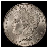 1884-p Morgan Dollar $1 Grades ms63+