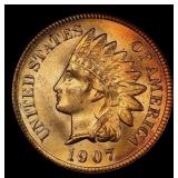 1907 Indian Cent . 1c ms66 rd SEGS