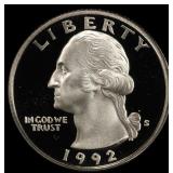1992-s Proof Washington Quarter 25c pr70 dcam SEGS