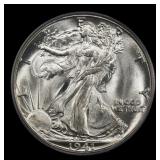 1941-d Walking Liberty Half Dollar 50c Grades ms66