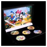 5 Coin Disney Mickey and Friends Gold Plated Round
