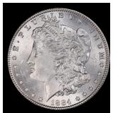 1884-p Morgan Dollar $1 Grades ms63+