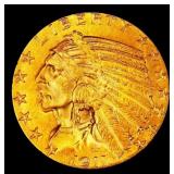 1911-p Gold Indian Half Eagle $5 ms64+ USCG