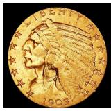 1909-s Gold Indian Half Eagle $5 ms62+ USCG