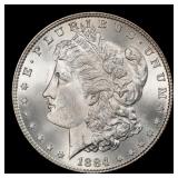 1884-p Morgan Dollar $1 Grades ms64+