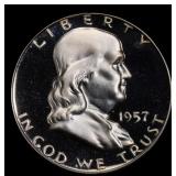 1957 Proof Franklin Half Dollar TOP POP! 50c pr69