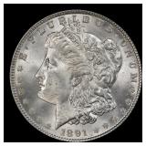 1891-p Morgan Dollar $1 ms64+ SEGS
