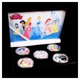 5 Coin Disney Princesses Silver Plated Round Colle