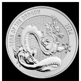 2024 Year of the Dragon 1 oz .999 Silver Round Rou