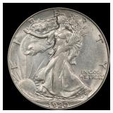 1920-s Walking Liberty Half Dollar 50c au58 SEGS