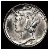 1945-d Mercury Dime Near Top Pop! 10c ms68 FSB SEG