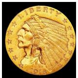 1915-p Gold Indian Quarter Eagle $2 1/2 ms64+ SEGS