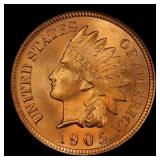 1905 Indian Cent Near Top Pop! 1c ms66+ rd SEGS