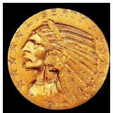 1910-d Gold Indian Half Eagle $5 ms65 USCG