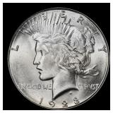 1928-s Peace Dollar $1 Grades ms63