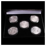 Morgan The king of silver dollars 5 Coin BU Set, 1
