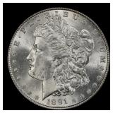 1891-p Morgan Dollar $1 Grades ms63+